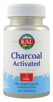 Charcoal Activated (Carbune medicinal) 280 mg. (50 capsule)